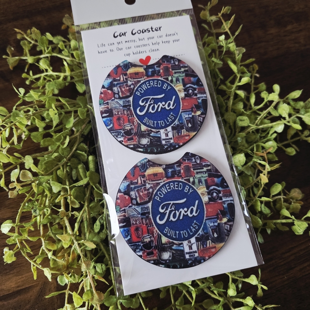 Ford Blue Car Coasters